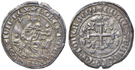 Crociati. Regno di Cipro?. Emissioni a nome di Roberto d’Angiò (1309-1343). Imitazione del gigliato per la Provenza (segno: rosetta) AG gr. 3,83. Schl...