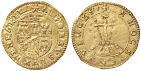 Ferrara. Alfonso I d’Este (1505-1534). Scudo del sole AV gr. 3,35. MIR 269. q.SPL