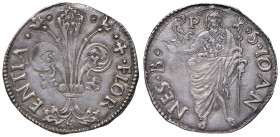 Firenze. Repubblica sec. XIII-1532. 1485/II semestre. Grosso da 6 soldi e 8 denari (segno cappone con P sopra: Piero Capponi) AG gr. 2,26. Bernocchi 3...