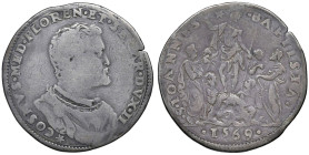 Firenze. Cosimo I de’ Medici (1537-1574). III periodo: granduca di Toscana, 1569-1574. Mezza piastra 1569 AG gr. 15,40. Galeotti –. MIR 167/1. Millesi...