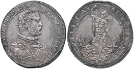 Firenze. Francesco I de’ Medici (1574-1587). Piastra 1585 AG gr. 32,44. Galeotti VIII, 33. MIR 181/9. Molto rara. Graffietto nel campo del rov., altri...