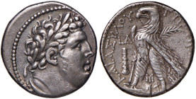 FENICIA Tiro - Tetradramma (anno 4, 123-122 a.C.) Tetsa laureata di Melqart a d. - Aquila stante a s. - Sear 5918 AG (g 14,10)
BB