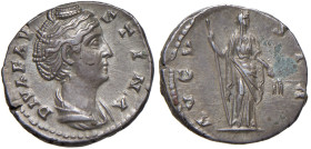 Faustina I (moglie di Antonino Pio) Denario - Busto a d. - R/ Cerere stante a d. - RIC 359 AG (g 3,33) Depositi al R/
BB+