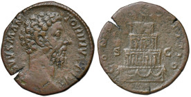 Marco Aurelio (161-180) Sesterzio - Busto a d. - R/ Pira funeraria - RIC 662 AE (g 16,60)
BB+/MB