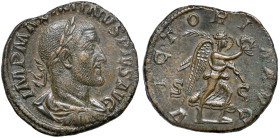 Massimino (235-238) Sesterzio - Busto laureato e drappeggiato a d. - R/ la Vittoria verso d. - RIC 67 AE (g 20,76)
BB+/qSPL