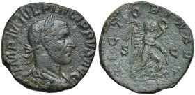 Filippo I (244-249) Sesterzio - Testa laureata a d. - R/ La Vittoria andante a d. - RIC 191 AE (g 17,34)
BB