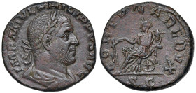 Filippo I (244-249) Sesterzio - Busto laureato a d. - R/ La Fortuna seduta a s. - RIC 174a AE (g 17,75)
BB+