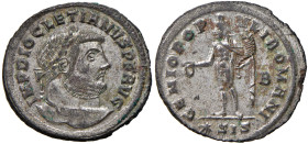Diocleziano (284-305) Follis (Siscia) - Testa laureata a d. - R/ Genio stante a s. - RIC 134 MI (g 9,22)
SPL