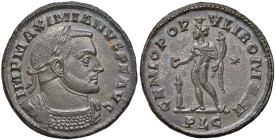 Massimiano (286-305) Follis (Lugdunum) Busto laureato a d. - R/ Genio stante a s. - RIC 175b AE (g 9,52)
SPL+