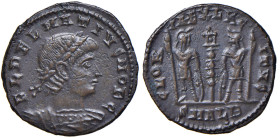 Delmazio (335-337) Follis (Alessandria) Busto laureato a d. - R/ Due soldati stanti - RIC 69 AE (g 1,73) Piccole screpolature
qSPL