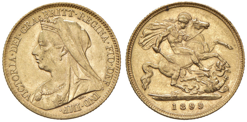 INGHILTERRA Victoria (1837-1901) Mezza sterlina 1899 - Fr. 397 AU (g 3,99) Minim...