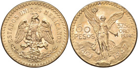 MESSICO 50 Pesos 1947 - AU (g 41,62) Colpetto al D/
qFDC