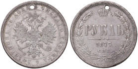 RUSSIA Alessandro II (1855-1881) Rublo 1877 - KM 25 AG (g 20,51) Forato
MB