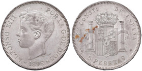 SPAGNA Alfonso XIII (1886-1931) 5 Pesetas 1898 - KM 707 AG (g 24,89)
qFDC
