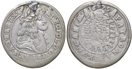UNGHERIA Leopoldo I (1657-1705) 15 Kreuzer 1679 -AG (g 5,41) Foro otturato
MB