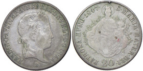 UNGHERIA Ferdinando V (1835-1848) 20 Krajzár 1847 B - KM 422 AG (g 6,53) Appiccagnolo rimosso
qBB