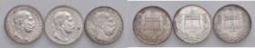 UNGHERIA Francesco Giuseppe I (1848-1916) Lotto di tre monete come da foto. Da esaminare, non si accettano resi
BB-SPL