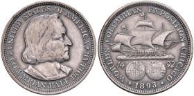 USA Mezzo dollaro 1893 - KM 117 AG (g 12,41) Colpo al bordo
qBB/BB