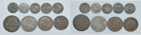 Lotto di otto monete tedesche e una polacca come da foto. Da esaminare, non si accettano resi
MB-MB+