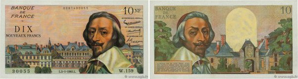 Country : FRANCE 
Face Value : 10 Nouveaux Francs RICHELIEU 
Date : 05 janvier 1...