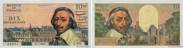 Country : FRANCE 
Face Value : 10 Nouveaux Francs RICHELIEU 
Date : 05 juillet 1...