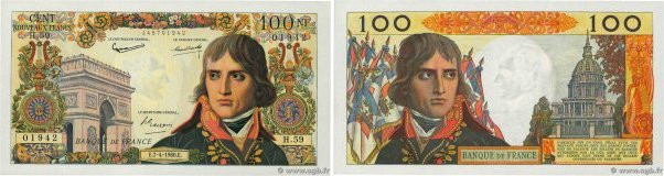 Country : FRANCE 
Face Value : 100 Nouveaux Francs BONAPARTE 
Date : 07 avril 19...
