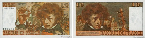 Country : FRANCE 
Face Value : 10 Francs BERLIOZ 
Date : 05 janvier 1976 
Period...