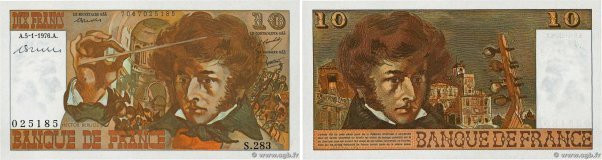 Country : FRANCE 
Face Value : 10 Francs BERLIOZ 
Date : 05 janvier 1976 
Period...