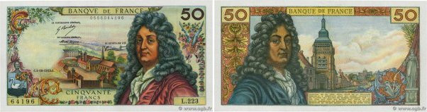 Country : FRANCE 
Face Value : 50 Francs RACINE 
Date : 04 octobre 1973 
Period/...