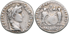 Roman Empire, Lugdunum AR Denarius (7-6 BC) - Augustus (27 BC - AD 14)
3.72g. 19mm. VF/VF. Obv. Laureate head to right. / Rev. Gaius and Lucius Caesar...