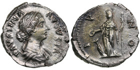 Roman Empire AR Denarius - Faustina II (wife of M. Aurelius) (AD 161-176)
3.18g. 19mm. AU/AU. Splendid near mint state lustrous specimen. Obv. FAVSTIN...