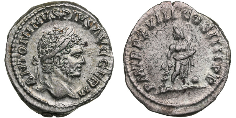 Roman Empire AR Denarius - Caracalla (AD 198-217)
3.28g. 20mm. UNC/AU. Charming ...