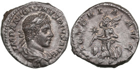 Roman Empire AR Denarius - Elagabalus (AD 218-222)
3.72g. 19mm. AU/AU. Splendid near mint state specimen with elegant toning and luster. Obv. IMP ANTO...
