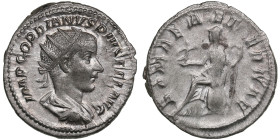 Roman Empire AR Antoninianus - Gordian III (AD 238-244)
4.09g. 23mm. AU/AU. Beautiful lustrous specimen. Obv. IMP GORDIANVS PIVS FEL AVG, radiate, dra...