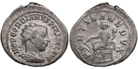 Roman Empire AR Antoninianus - Gordian III (AD 238-244)
4.19g. 25mm. AU/XF. Beautiful specimen with luster. C. 298; RIC 149.