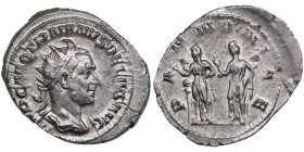 Roman Empire AR Antoniniaus (AD 250-251) - Trajan Decius (AD 249-251)
4.54g. 25mm. AU/AU. Beautiful lustrous specimen. OBV. IMP C M Q TRAIANVS DECIVS ...