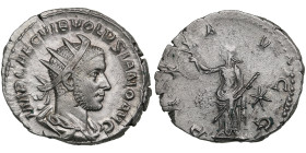Roman Empire AR Antoninianus - Volusianus (AD 251-253)
4.06g. 22mm. AU/AU. Beautiful specimen with some luster. Obv. IMP CAE C VIB VOLVSIANO AVG, radi...