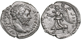 Roman Empire AR Denarius - Septimus Severus (AD 193-211)
3.36g. 18mm. XF/VF. Obv. L SEPT SEV AVG IMP XI PART MAX, Laureate head right. / Rev. VICTORIA...