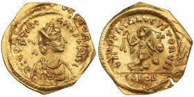 Byzantine Empire, Constantinople AV Tremissis - Justinian I the Great (AD 527-565)
1.27g. 12mm. AU/UNC. Gorgeous lustrous specimen. Double strike. Obv...