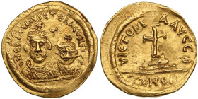 Byzantine Empire, Ravenna AV Solidus - Heraclius (AD 610-641), with Heraclius Constantine
4.38g. 22mm. UNC/AU. Charming near mint state luminous speci...