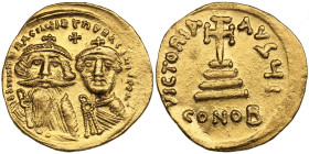 Byzantine Empire, Constantinople AV Solidus - Heraclius (AD 610-641), with Heraclius Constantine
4.45g. 20mm. AU/AU. Splendid lustrous near mint state...