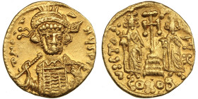 Byzantine Empire, Constantinople AV Solidus - Constantine IV Pogonatus (AD 668-685), with Heraclius and Tiberius
4.43g. 19mm. UNC/UNC. Splendid mint s...