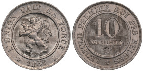 Belgium 10 Centimes 1862 - Leopold I (1831-1865)
4.57g. UNC/UNC. An attractive specimen with fine luster.