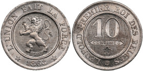Belgium 10 Centimes 1863 - Leopold I (1831-1865)
4.52g. UNC/UNC. Beautiful example with fine luster.