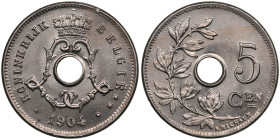 Belgium 5 Centimes 1904 - Leopold II (1865-1909) - Dutch text
2.49g. UNC/UNC. Gorgeous mint state specimen with fine luster.
