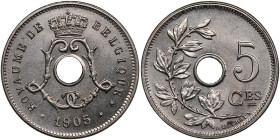 Belgium 5 Centimes 1905 - Leopold II (1865-1909)
2.45g. UNC/UNC. Very beautiful lustrous specimen.