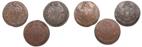 Group of Russia 5 Kopecks 1763, 1788, 1796 (3)
Various condition.