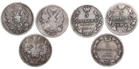 Small group of Russia 5 Kopecks 1815, 1821, 1833 (3)
Various condition.