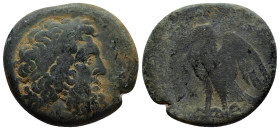 PTOLEMAIC KINGS of EGYPT. Ptolemy II Philadelphos. 285-246 BC. Æ (25mm, 14.0 g). Alexandria. Struck circa 264–263 BC. Laureate head of Zeus right; dot...