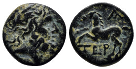 PISIDIA. Termessos. Ae (16mm, 4.0 g) (1st century BC). Dated CY 1 (72/1 BC). Obv: Laureate head of Zeus right. Rev: TEP. Horse rearing left; A (date) ...